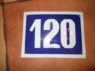 STARA EMALIOWANA TABLICZKA Z NR DOMU 120