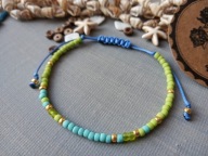 Martynika TOHO bransoletka ze szkło limonka turkus złoto BlackberriesArts