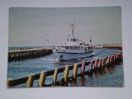 KOŁOBRZEG statek wycieczkowy ANNA w porcie - pocztówka z lat 70-tych