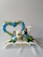 Pamiątka Komunia Serce Ze Świecą Chłopiec Z Księżycem