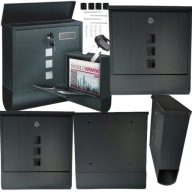 Duża Skrzynka pocztowa z numerem domu na listy wrzutnia Renew Force szary