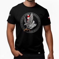 Nie lekceważ Koszulka Patriotyczna | GRANICA NASZYM MUREM |CZARNA | S-męska