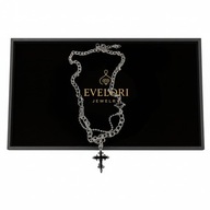 Naszyjnik unisex podwójny krzyż srebrny goth punk Y2K rock retro 55cm