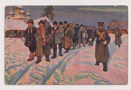 G.Pilati 1912r. Poborowi Rosyjskie Wojsko Cerkiew Lokomotywa Akordeon 386A