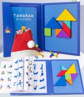 TANGRAM MAGNETYCZNY DREWNIANA UKŁADANKA KLOCKI MAGNETYCZNE GRA EDUKACYJNA