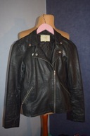 Selected Kurtka skórzana ramoneska skóra naturalna miękka _36/38