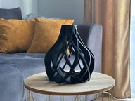 Nowoczesny czarny wazon na sztuczne kwiaty / suszki - duży