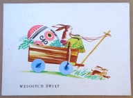 POCZTÓWKA - CZESŁAW BOROWCZYK - WIELKANOC - grafika autorska z lat 50-ych