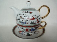 GRACE'S TEAWARE zimowa filiżanka z czajniczkiem