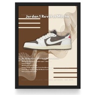 Plakat Jordan x Travis Scott "Reverse Mocha" /Split/ (Czarna/Biała Ramka)