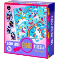 Gra Układanka Obserwacyjna Szukaj i Znajdź Puzzle Edukacyjne 2w1 JEDNOROŻCE
