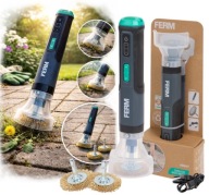 Zestaw Elektryczny wycinak do chwastów FERM bezprzewodowy USB-C 2 szczotki