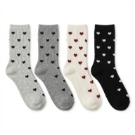 SKARPETKI W SERDUSZKA 4-PAK DAMSKIE KLASYCZNE MIĘKKIE PREZENT URODZINY