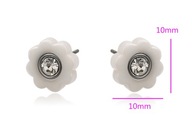 KOLCZYKI KWIATUSZKI CZARNA CERAMIKA,CYRKONIA