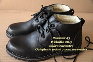 Buty Zimowe Męskie Skóra Owcza Wełna 43