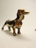 Mała figurka jamnika Jamnik mosiądz