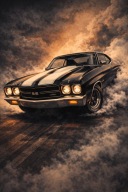 Plakat Motoryzacyjny Chevelle SS 1970 A4 (21 x 29,7 cm) Dekoracja Ścienna