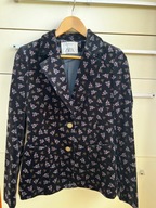 36 S Zara aksamitna marynarka klasyczny fason kwiatki kolekcja limitowana