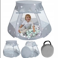 NAMIOT SKŁADANY DOMEK ZAMEK DLA DZIECI 100 PIŁEK DO ZABAWY SZAŁAS