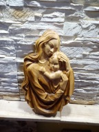 Jezus Maryja Plaskorzezba Drewno
