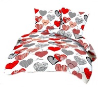 pościel bawełna lux 140x200 1x70x80 guzik B 250-1 serducha red