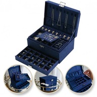 SZKATUŁKA NA BIŻUTERIĘ – KUFEREK, ETUI, ORGANIZER, KOBALT