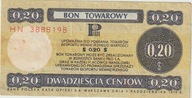 Bon Towarowy Pewex 20 Centów .1979 r