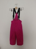 Różowe dziewczęce spodnie na szelkach zimowe, narciarskie 86 cm - 92 cm
