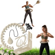 HULA HOP Z OBCIĄŻENIEM I WYPUSTKAMI BEŻOWY HULA HOP DO TRENINGU W DOMU