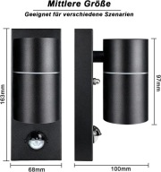 KINKIET ZEWNETRZNY 2 SZT z czujnikiem ruchu GU10 IP44 Antracyt A81