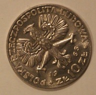 10 ZŁ ZŁOTYCH 1965 WARSZAWSKA NIKE - SKRĘTKA ok. 330 STOPNI, PIĘKNA, UNIKAT