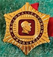 ODZNAKA RACJONALIZATOROM PRODUKCJI WERSJA ZŁOTA PRL PROPAGANDA