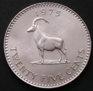 Rodezja 25 centów 1975 - kozioł - stan 1/2