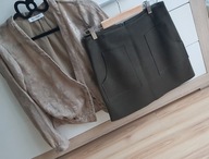 ATMOSPHERE zamszowa SPÓDNICA KHAKI j.NOWA ____ _ 38