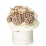 WIECZNY bukiet Flowerbox | BRĄZ BEŻ BIAŁY Boho PREZENT handmade