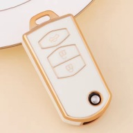 Biało-złote etui na kluczyk MAZDA 2 3 5 6 CX-7 CX-9 RX-8 MX-5 - 3 przyciski