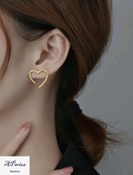 Kol0072 Kolczyki złocone sztyft serce otwarte