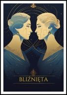 A2 PLAKAT OBRAZ ZNAK ZODIAKU BLIŹNIĘTA KOSMOS GALAKTYKA, DO DOMU NA PREZENT