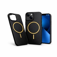 Etui MagSafe do iPhone 14 magnetyczne czarne złoty ring case