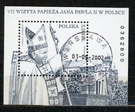 Fi 3839 Blok 180 - VI Wizyta Papieża Jana Pawła II w Polsce - BLOK 2002