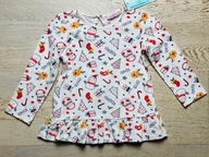 Bluzka z długim rękawem tunika świąteczna dziewczynka 86 cm 12-18 miesięcy