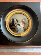 Miniatura malowana na szkle . rewersowo ,XIXw