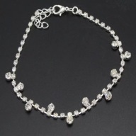 Bransoletka noga kostka silver