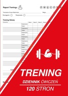 Trening Dziennik Ćwiczeń Notes Zeszyt Siłownia Plan 120 Str Czerwo + GRATIS