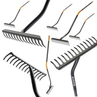 GRABIE METALOWE OGRODOWE 36 x 142CM SZEROKIE MOCNE GRABKI SOLIDNE DO ZIEMI
