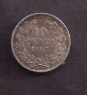 Holandia - srebro - 10 Cents 1893 rok