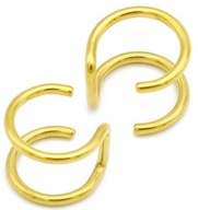 Kolczyki Nausznice podwójne No Piercing - kolor złoty