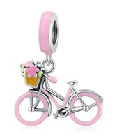 ZAWIESZKA rower emalia wiosna różowy próba