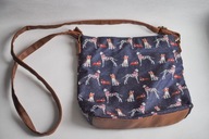 Torebka w pieski - granatowo brązowa długi pasek