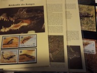 **WWF KONGO - KROKODYL - SERIA 4 ZNACZKÓW, 4 KOPERTY, 4 KARTY MAKSIMUM